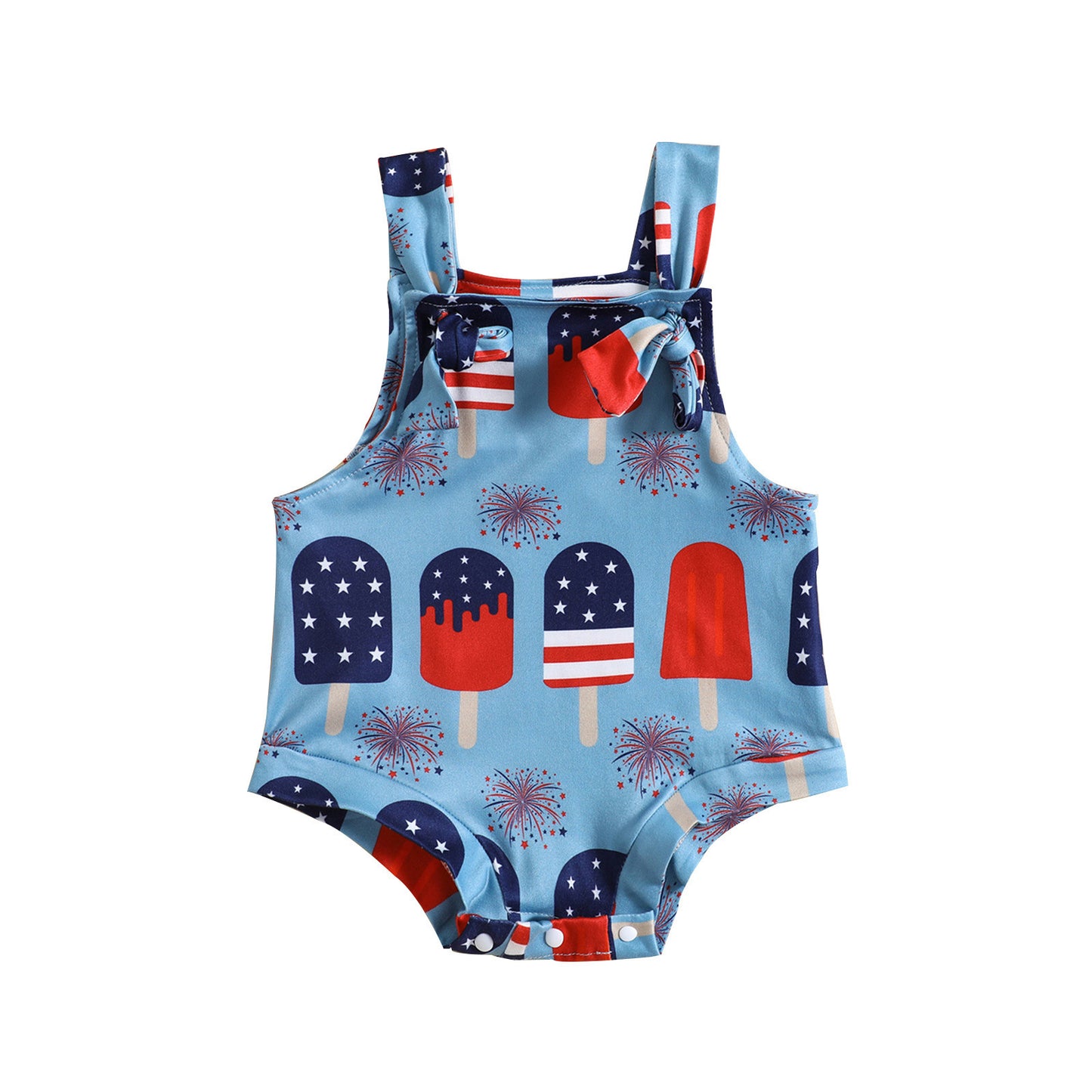 Knotted Popsicle Suspender Jumpsuit