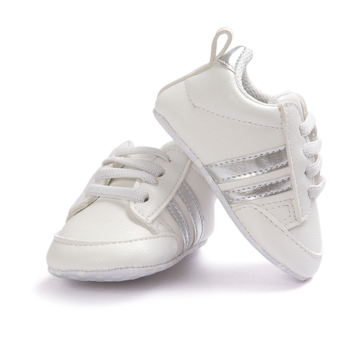 Striped Leather Non-Slip Soft Newborn Sneakers