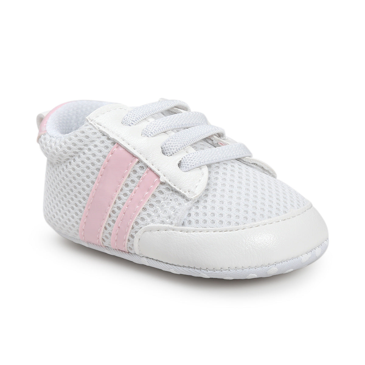 Striped Leather Non-Slip Soft Newborn Sneakers