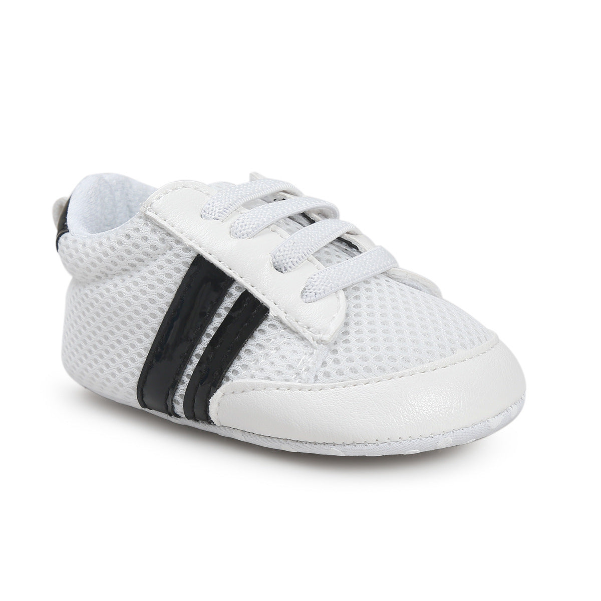 Striped Leather Non-Slip Soft Newborn Sneakers