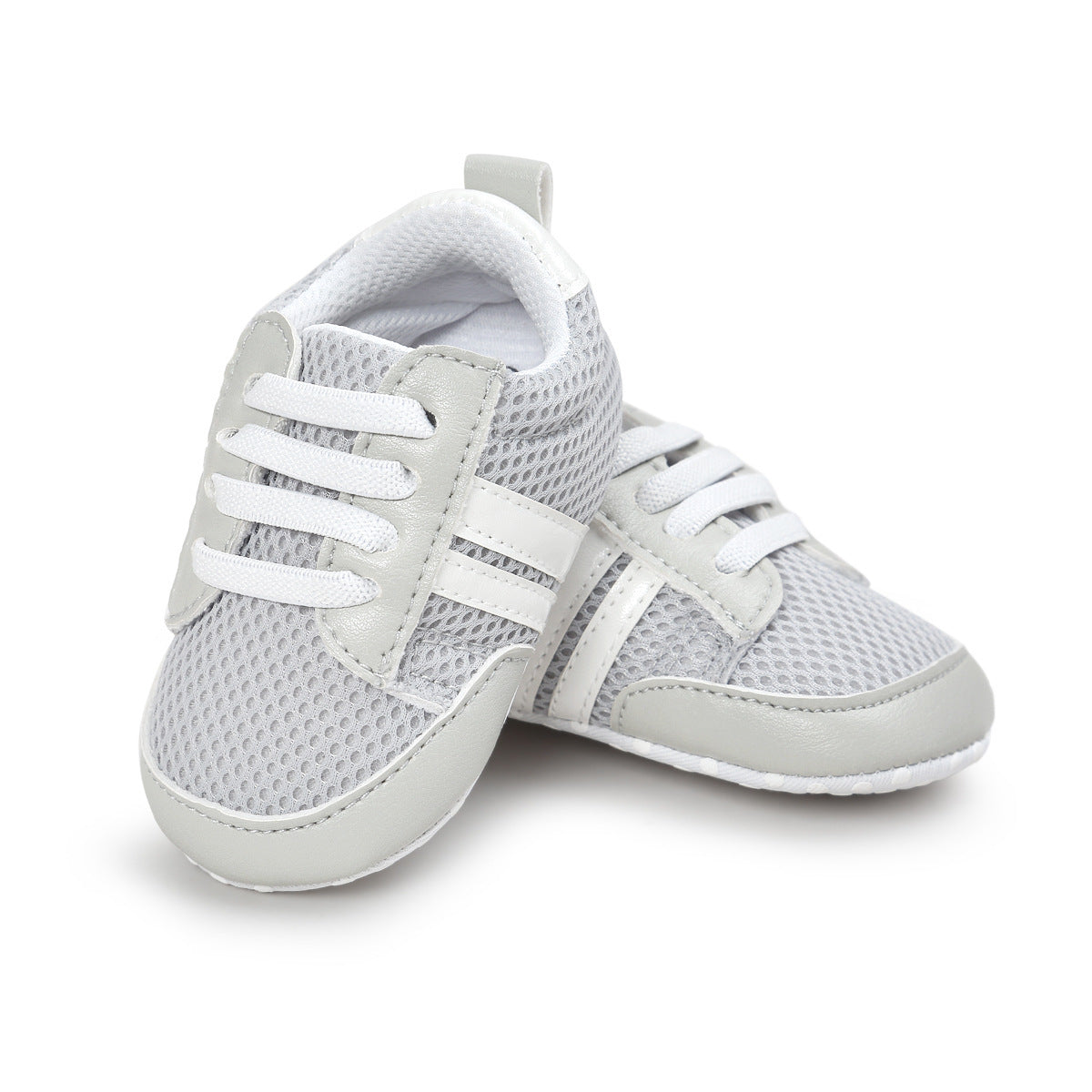Striped Leather Non-Slip Soft Newborn Sneakers