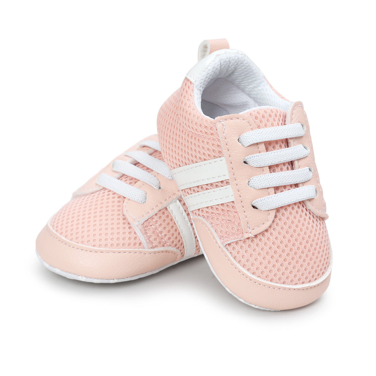Striped Leather Non-Slip Soft Newborn Sneakers