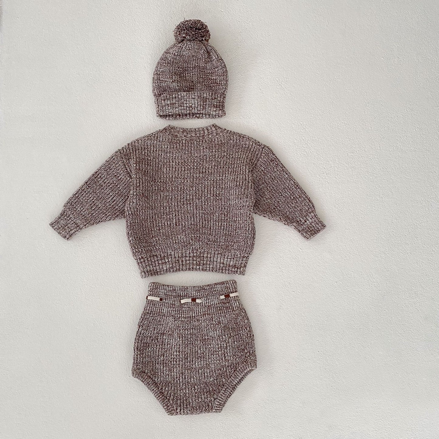 Cozy Knitted Baby Pullover 3 Piece Set