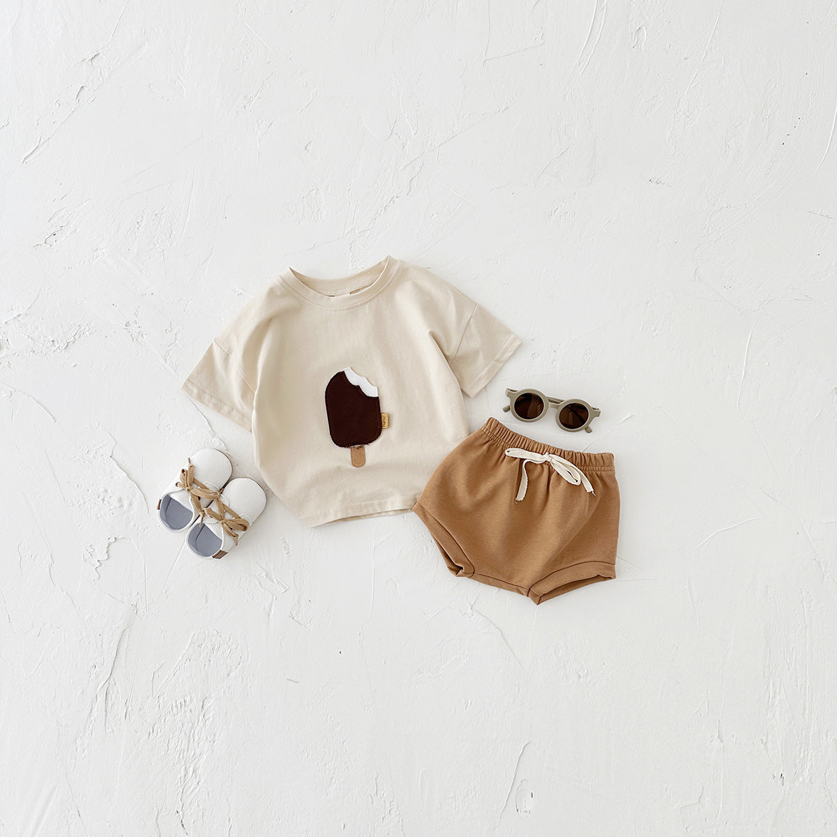 Girls Ice Cream Cotton Shorts Set