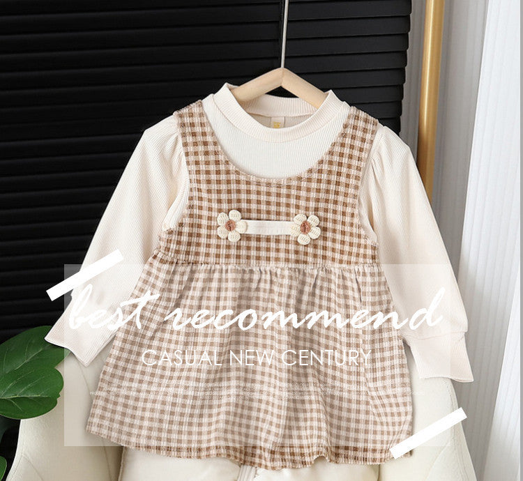 Floral Long-Sleeved Shirt and Dress Set