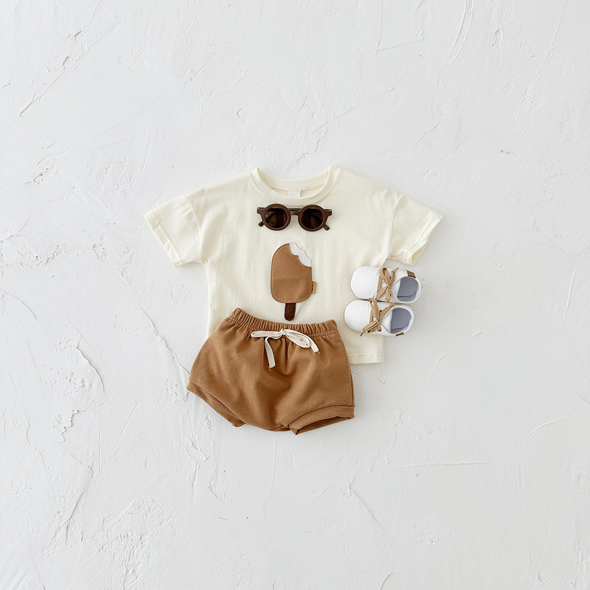 Girls Ice Cream Cotton Shorts Set