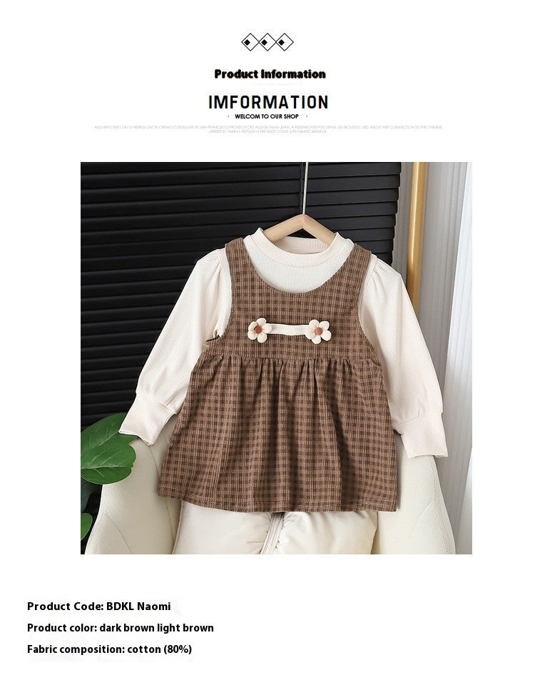 Floral Long-Sleeved Shirt and Dress Set