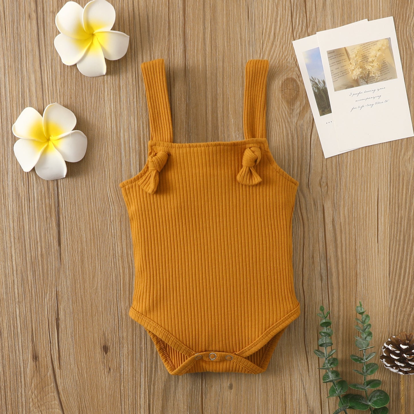 Earthy Cotton Strap Baby Romper