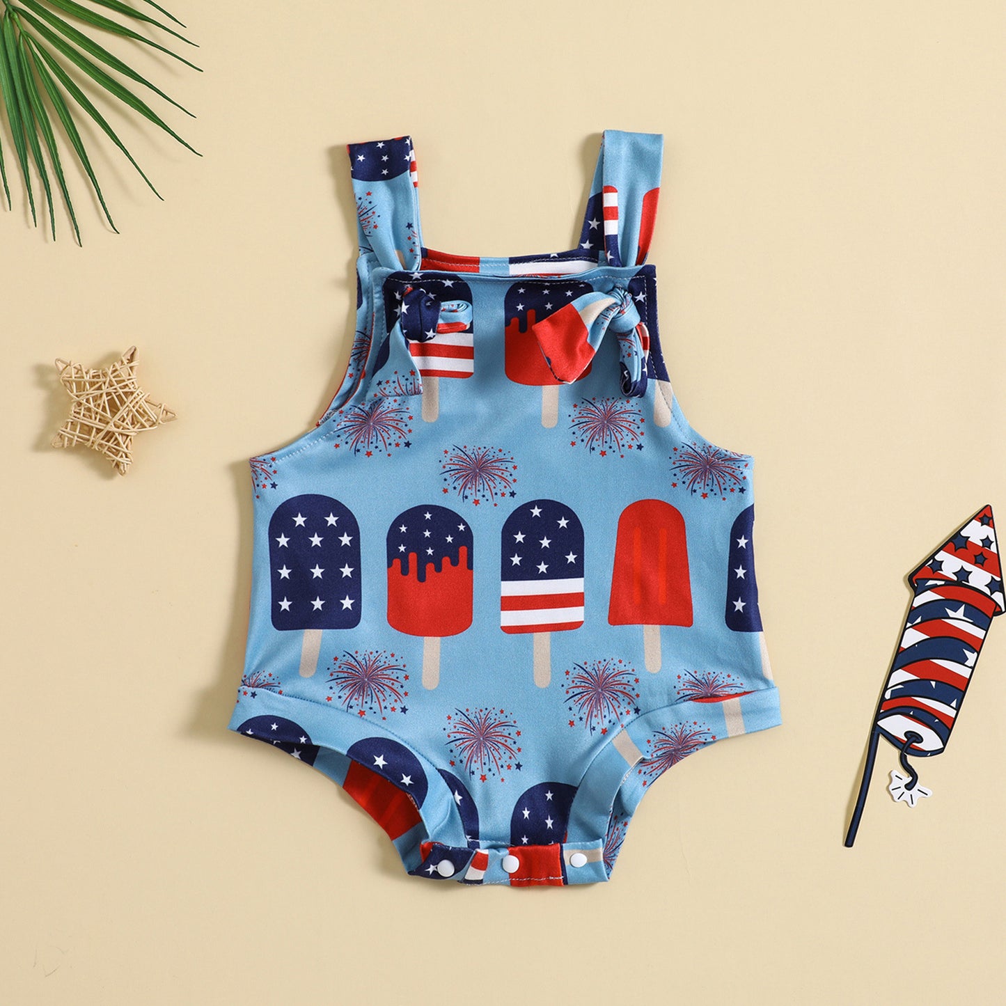 Knotted Popsicle Suspender Jumpsuit
