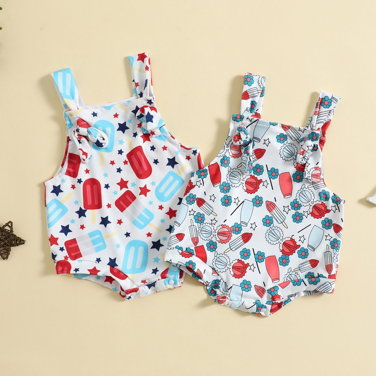 Knotted Popsicle Suspender Jumpsuit