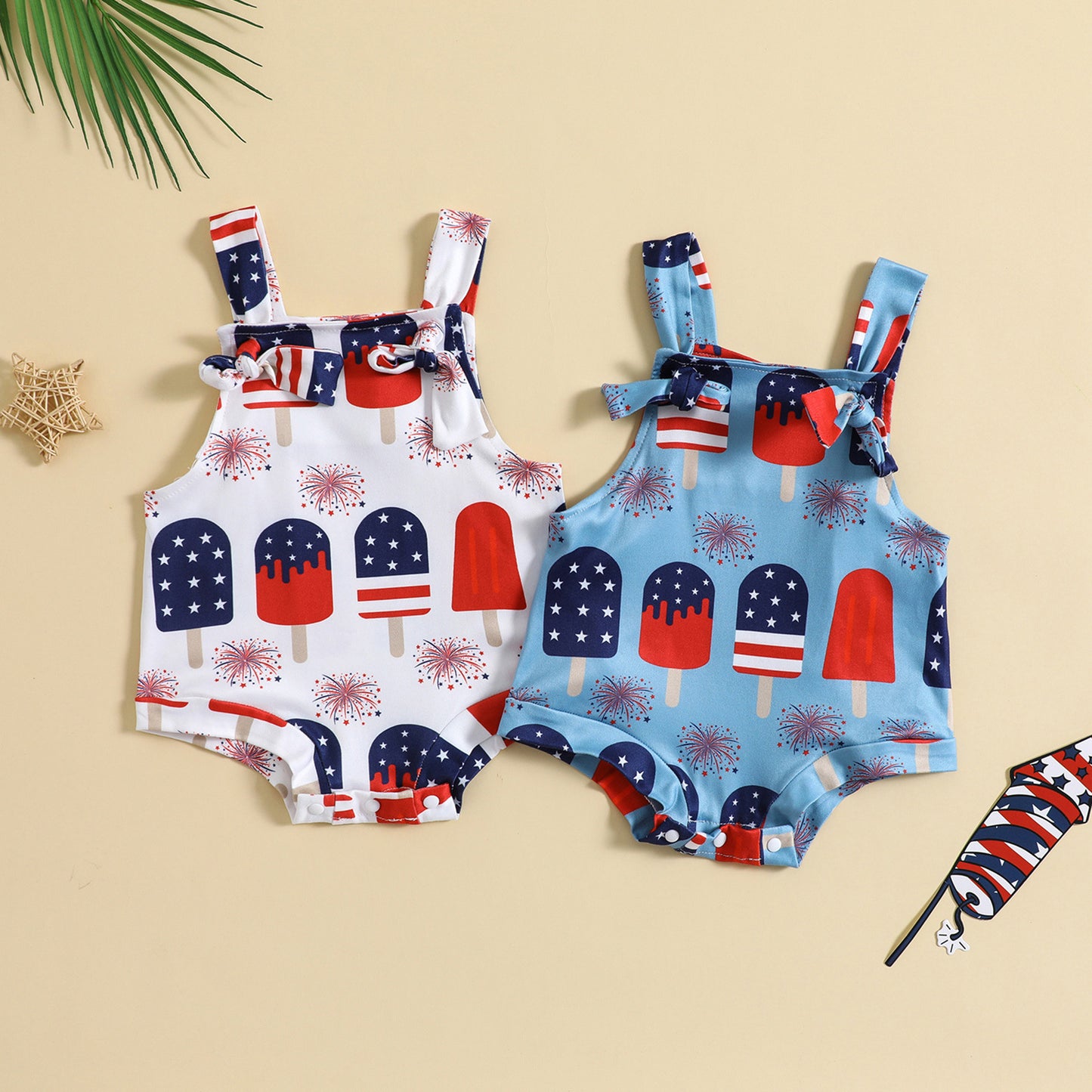 Knotted Popsicle Suspender Jumpsuit