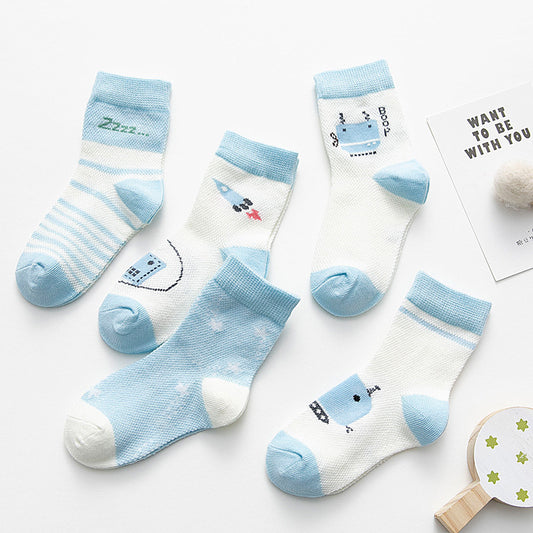 Cozy Cotton Baby Socks (5-Pack) – Soft, Non-Slip, and Adorable