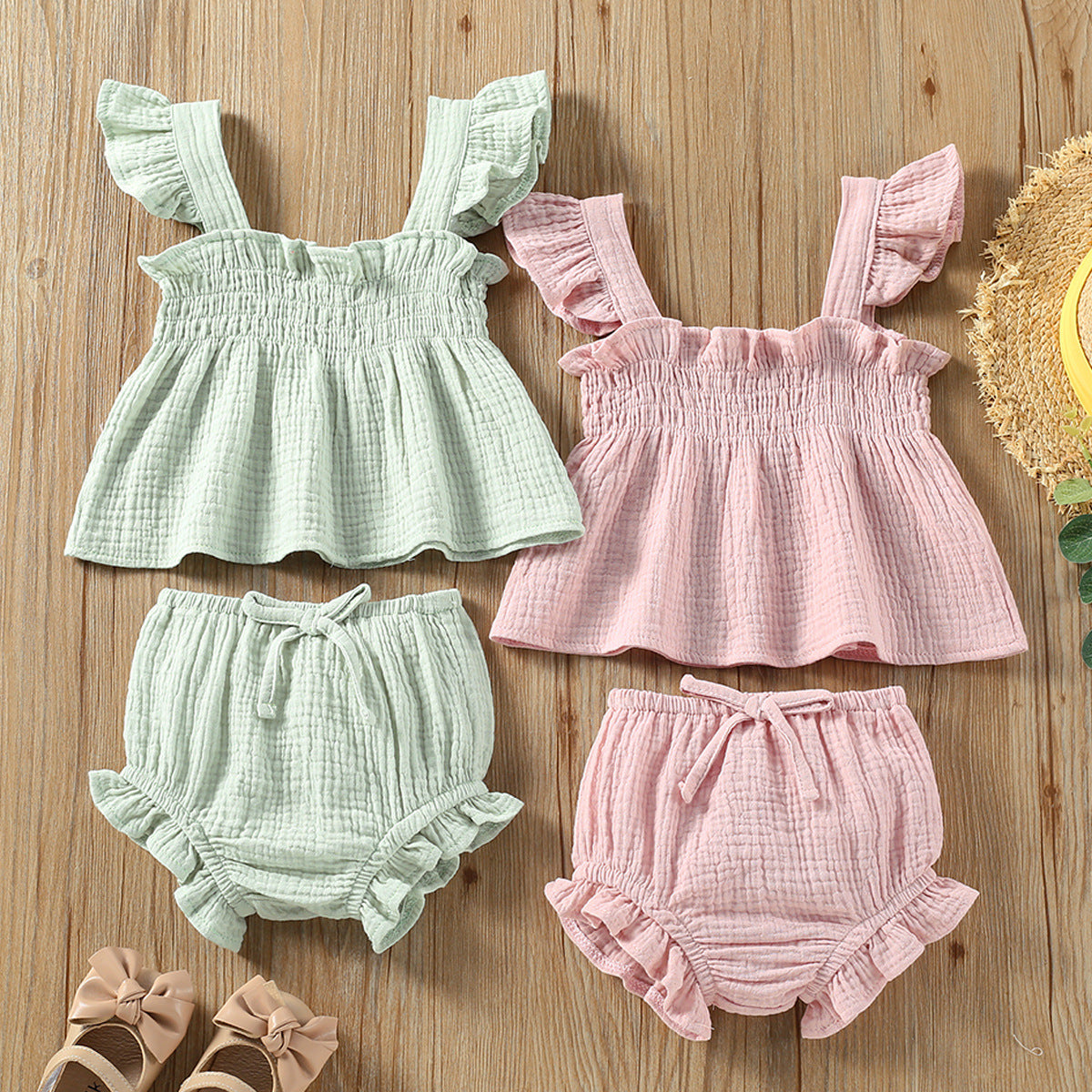 Cotton Sling Top and Pants Summer Set