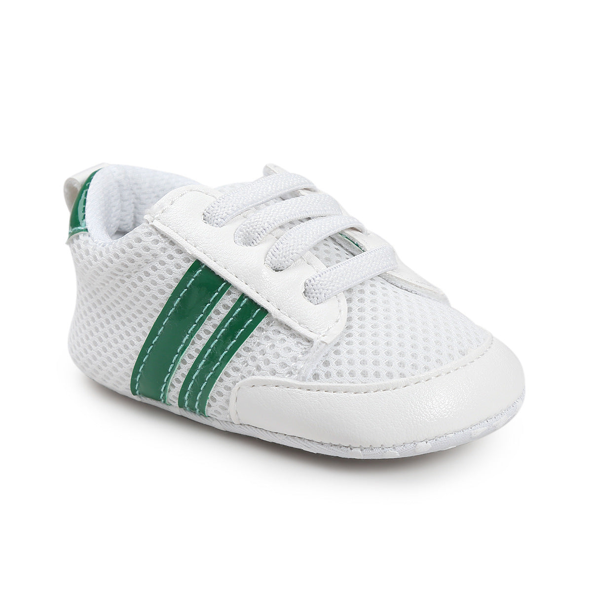 Striped Leather Non-Slip Soft Newborn Sneakers
