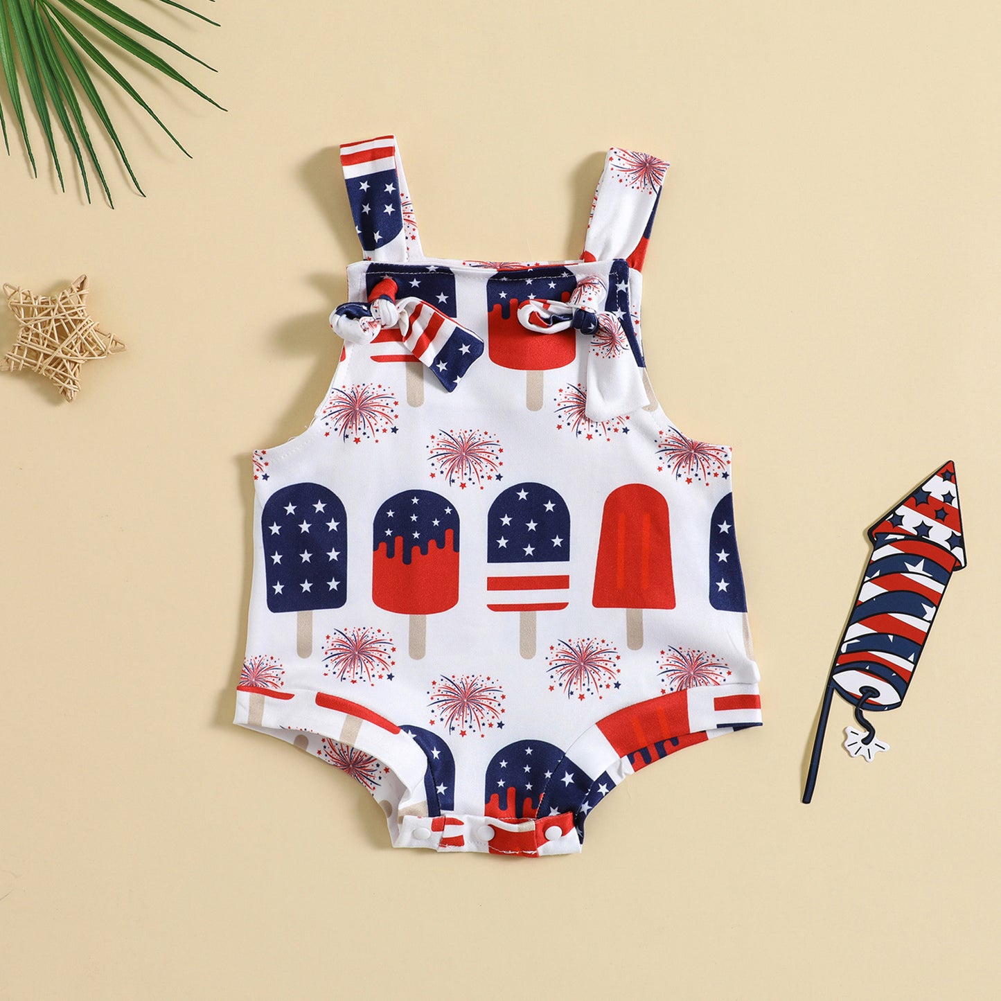 Knotted Popsicle Suspender Jumpsuit