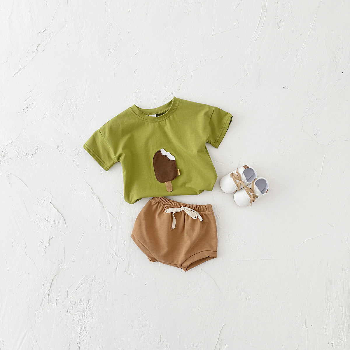 Girls Ice Cream Cotton Shorts Set