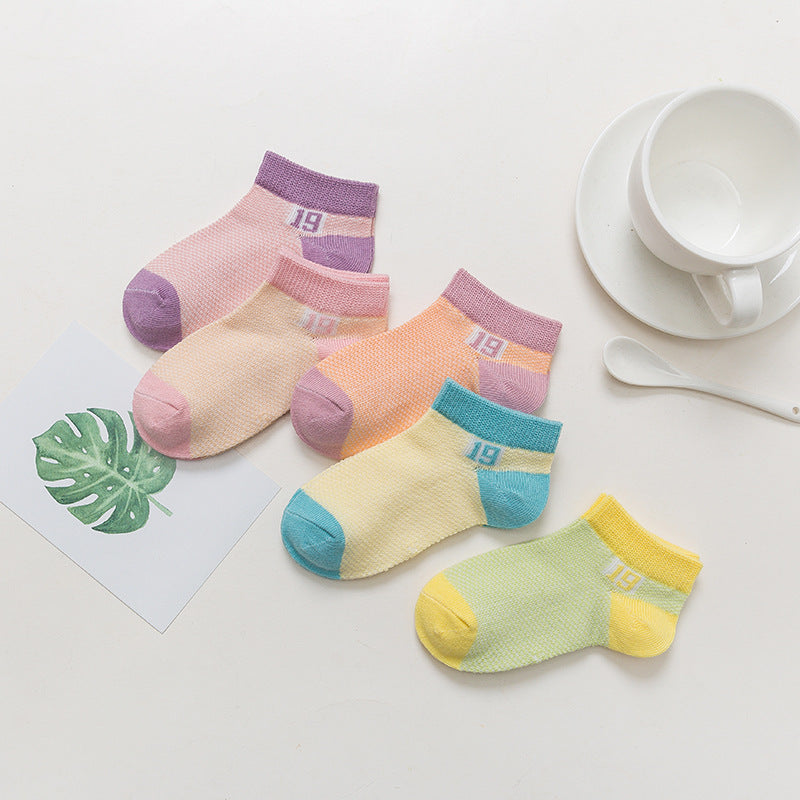 Cozy Cotton Baby Socks (5-Pack) – Soft, Non-Slip, and Adorable