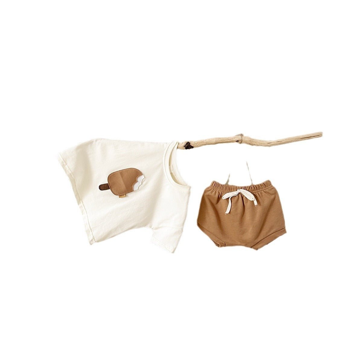 Girls Ice Cream Cotton Shorts Set