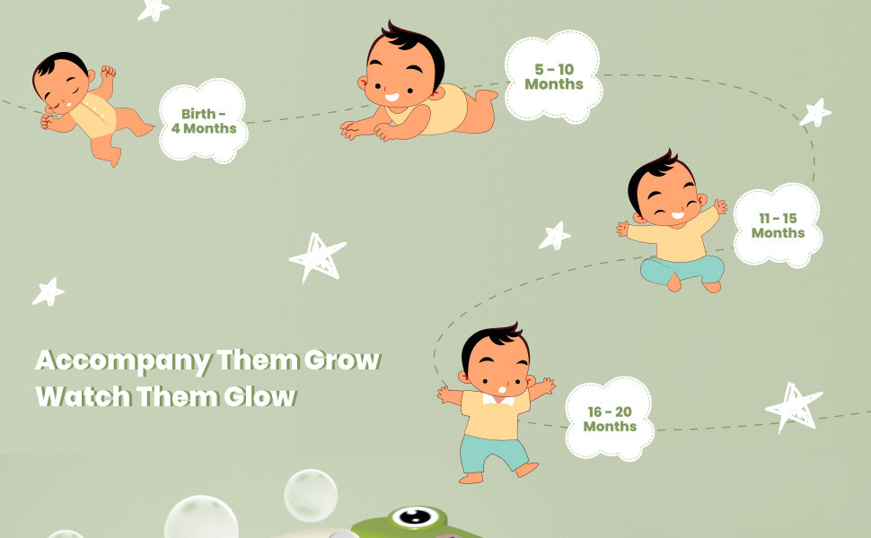 Green Collapsible Baby Bathtub with Temperature Sensor and Support Cushion