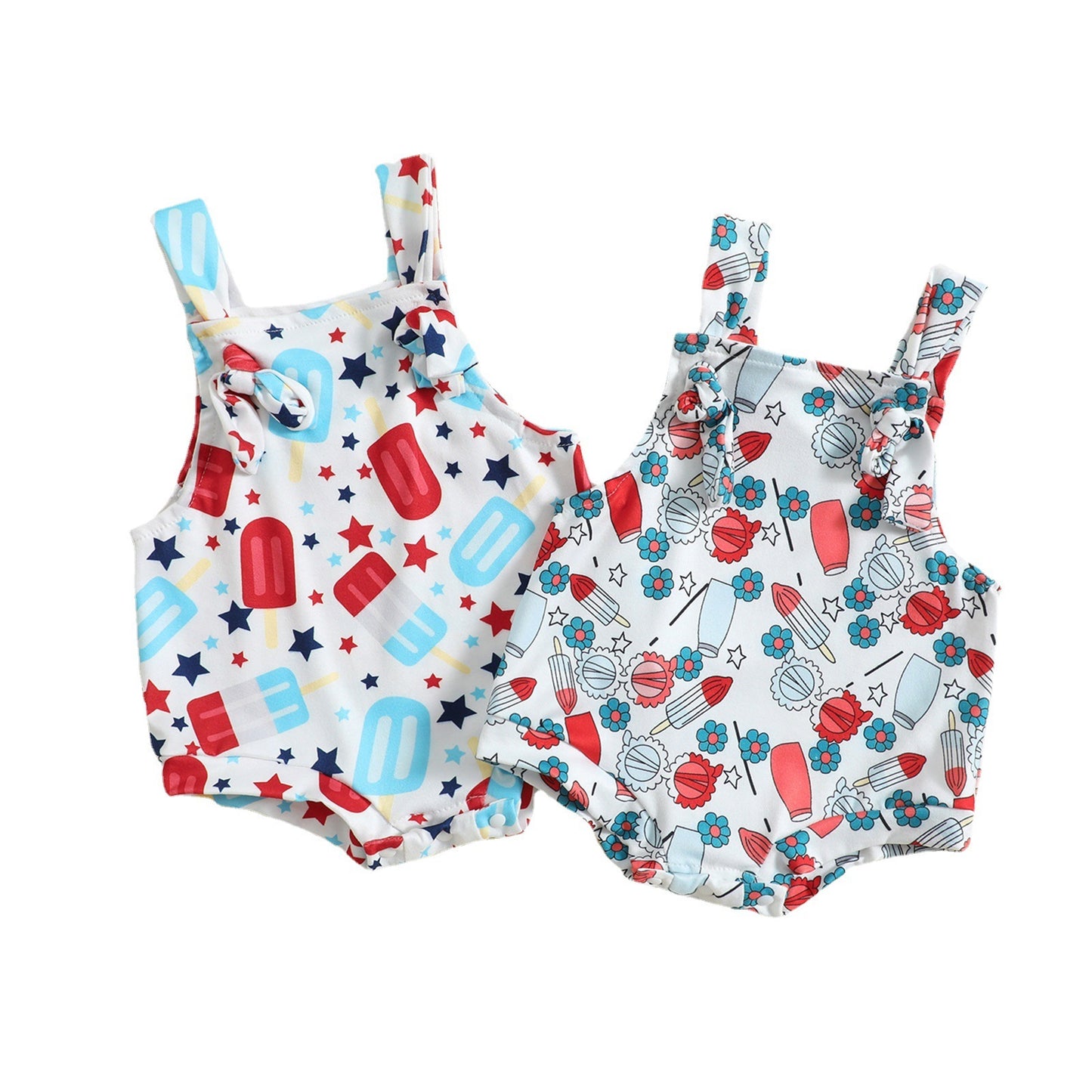 Knotted Popsicle Suspender Jumpsuit