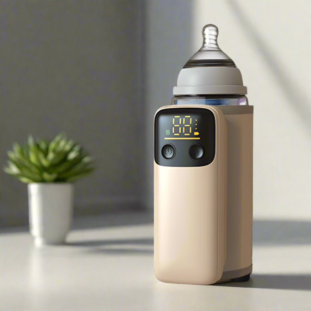 Portable electronic device with charging features on a colorful background
