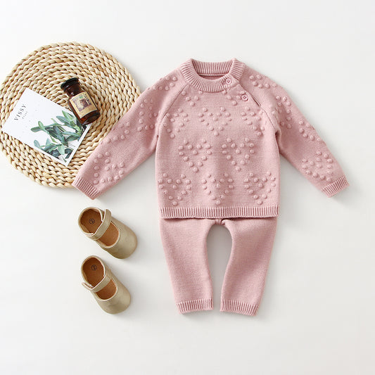 Cozy Heart Knit Sweater and Pants Set