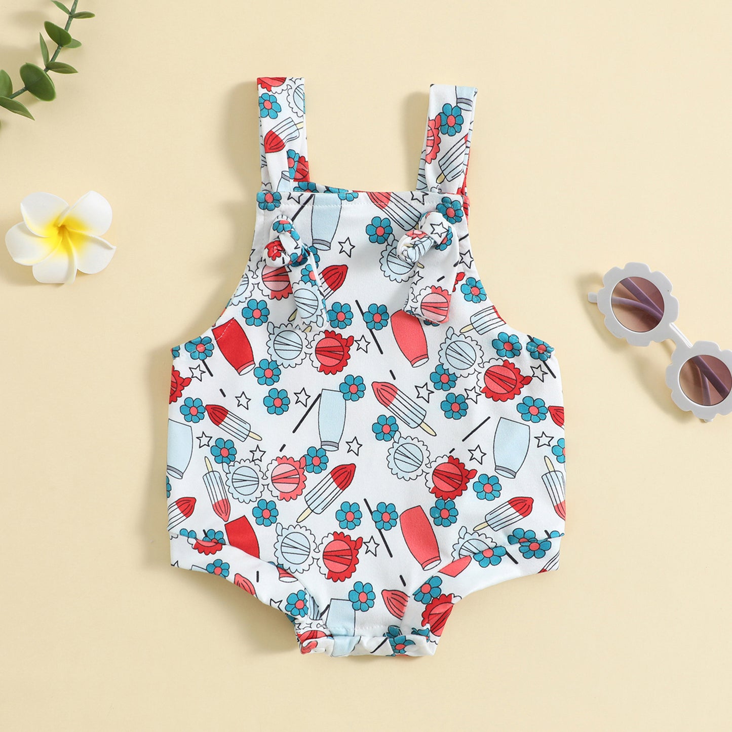 Knotted Popsicle Suspender Jumpsuit