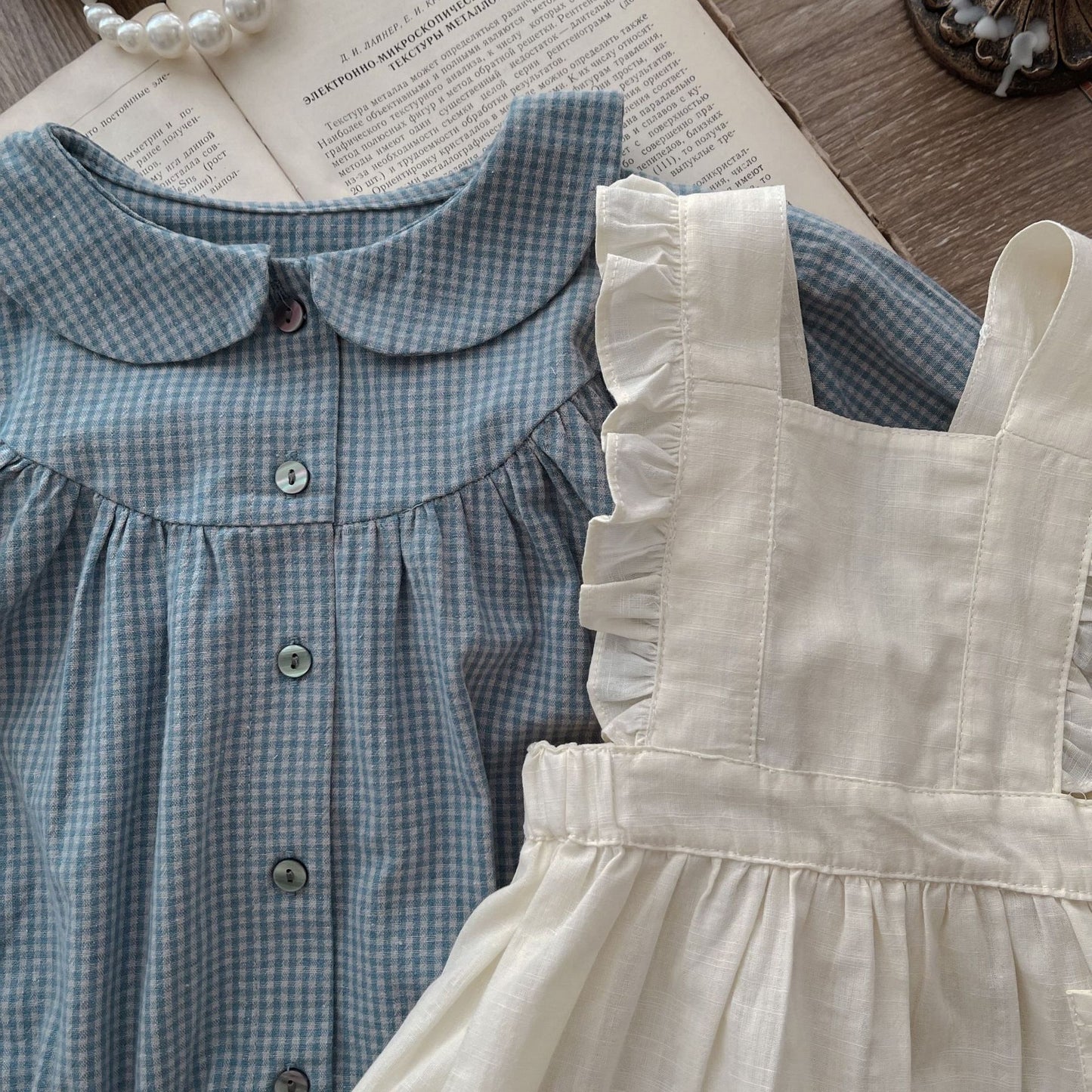 Plaid Long Sleeve Baby Romper