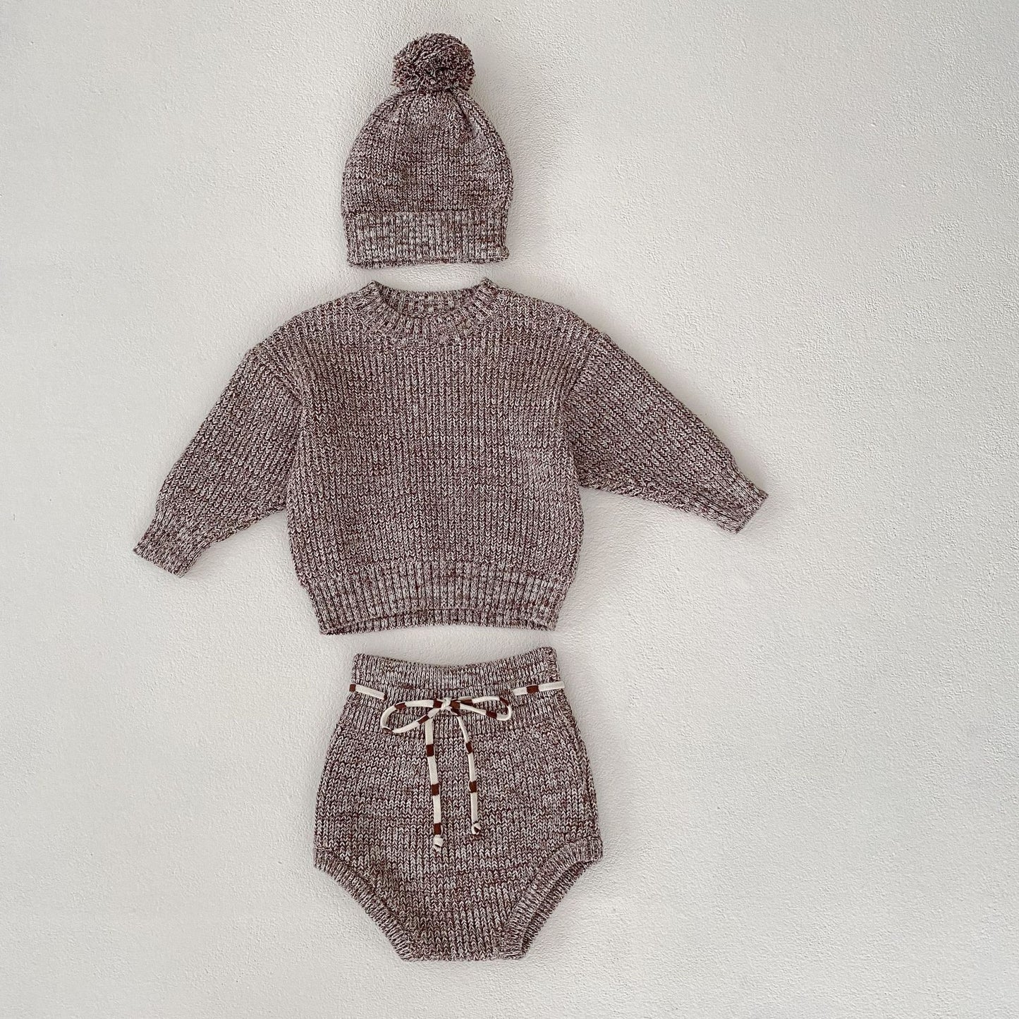Cozy Knitted Baby Pullover 3 Piece Set