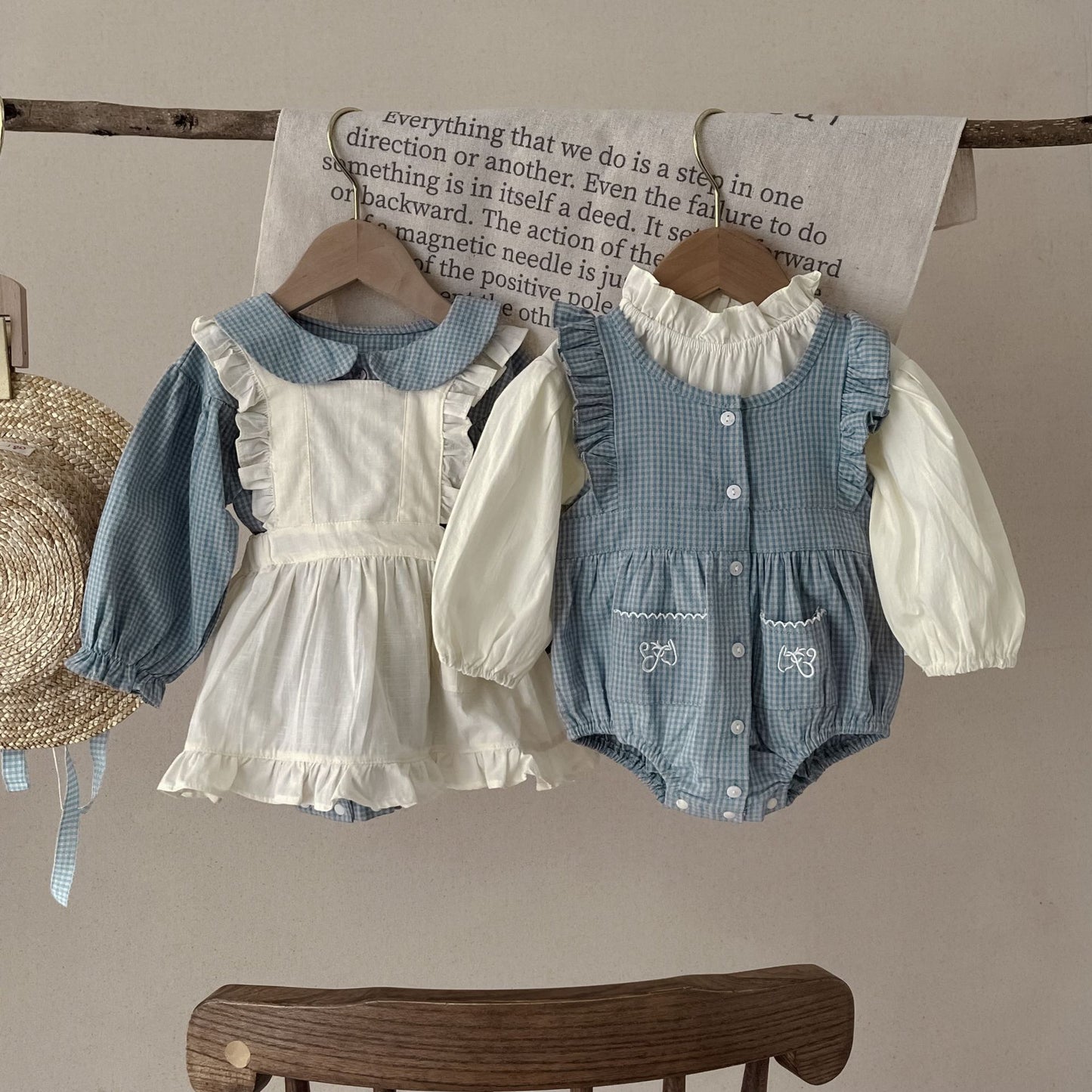 Plaid Long Sleeve Baby Romper