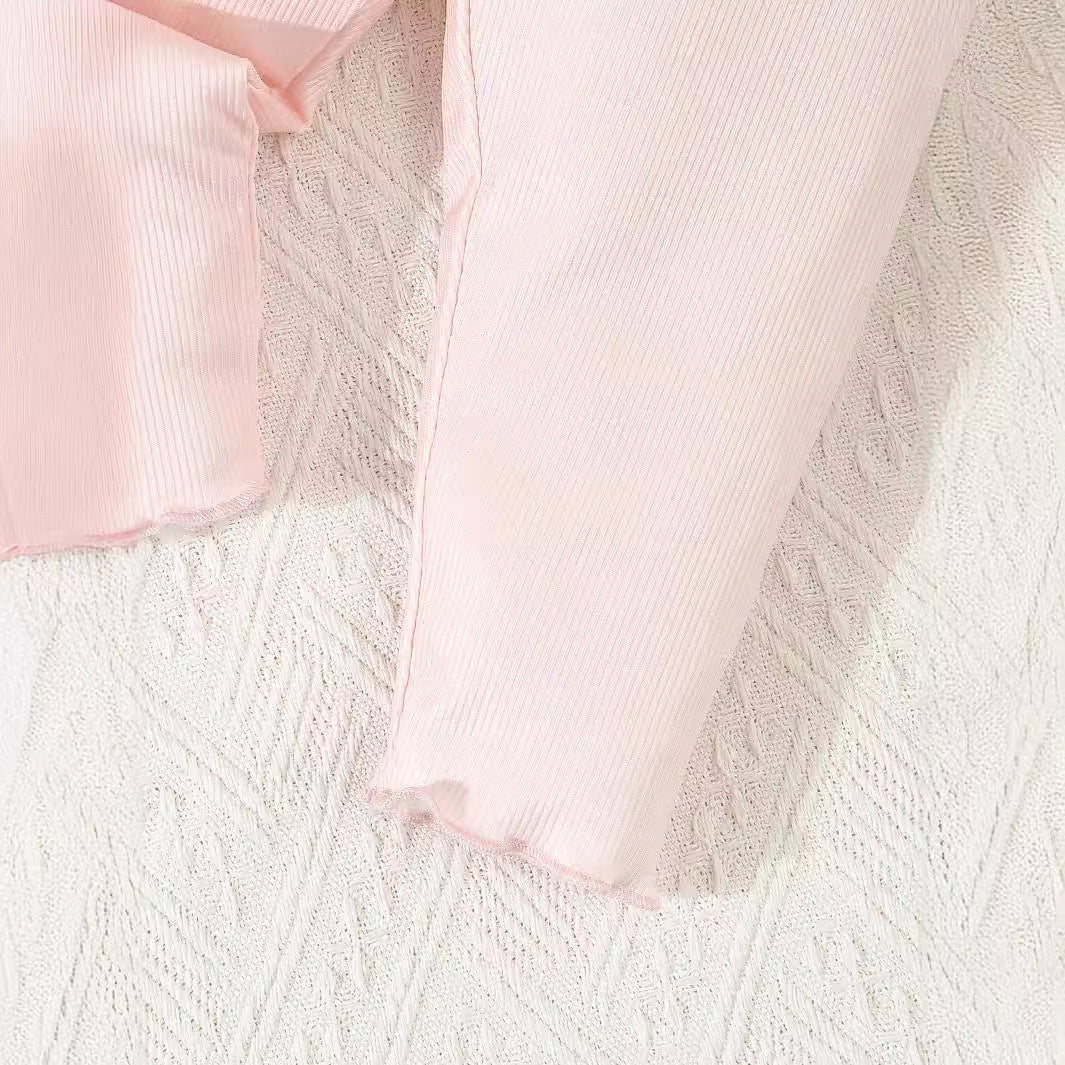 3-Piece Baby Outfit Set – Long Sleeve Bodysuit, Pants, and Hat